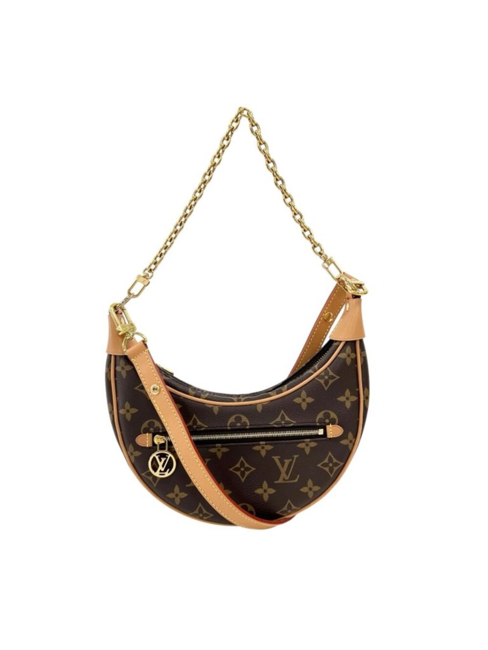 Louis Vuitton Loop Monogram Shoulder Bag Canvas Brown